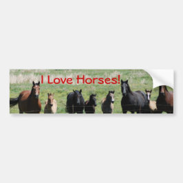 Autocollant De Voiture Adhésif pour pare-chocs - chevaux d'amour d'I !