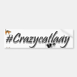 Autocollant De Voiture adhésif pour pare-chocs #crazycatlady
