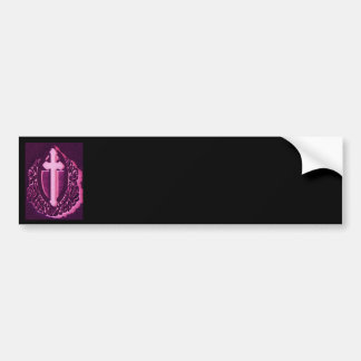 Autocollant De Voiture Adhésif pour pare-chocs croisé noir et rose,