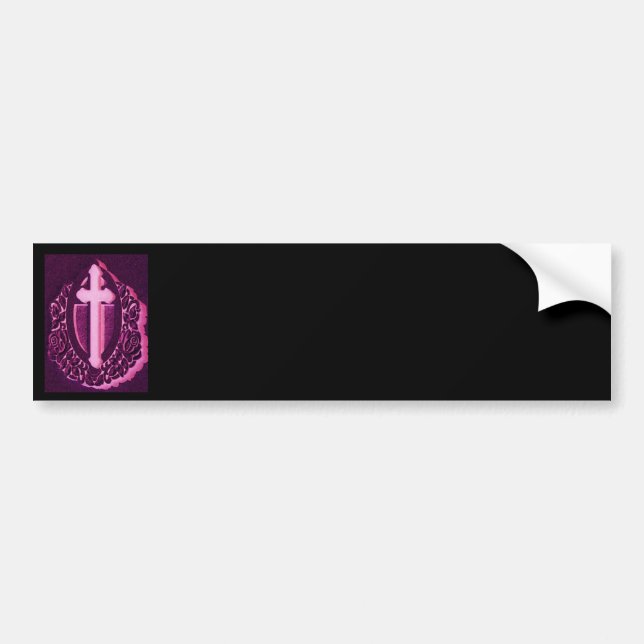 Autocollant De Voiture Adhésif pour pare-chocs croisé noir et rose, (Devant)