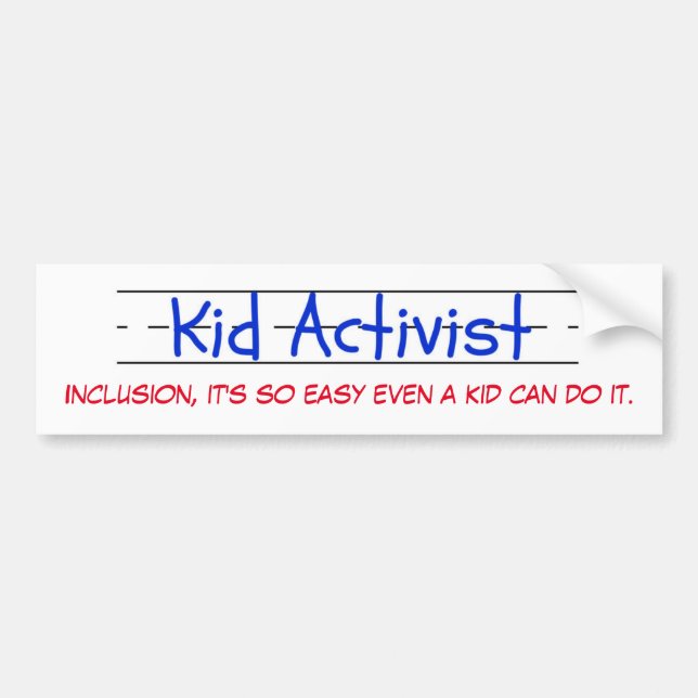 Autocollant De Voiture Adhésif pour pare-chocs d'activiste d'enfant (Devant)