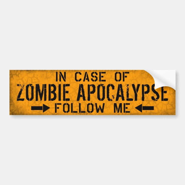 Autocollant De Voiture Adhésif pour pare-chocs d'apocalypse de zombi (Devant)