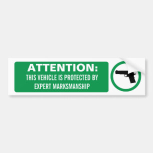 Autocollant De Voiture Adhésif pour pare-chocs d'arme à feu d'attention