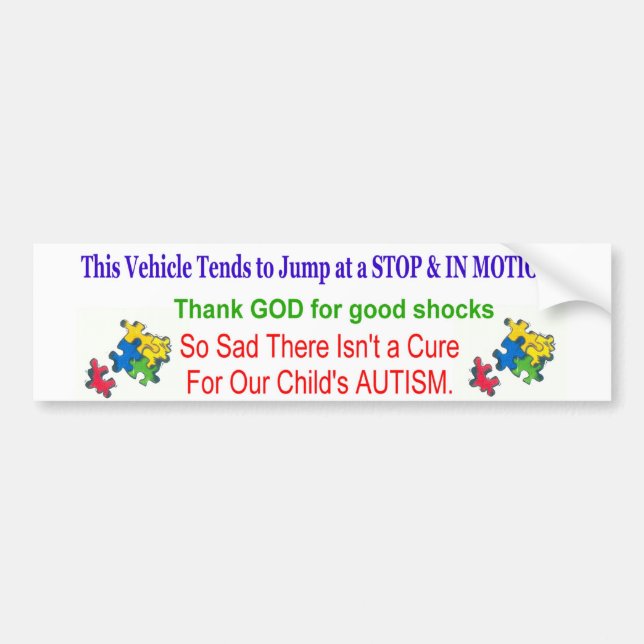 Autocollant De Voiture adhésif pour pare-chocs d'autisme (Devant)