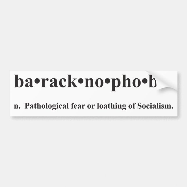Autocollant De Voiture Adhésif pour pare-chocs de Baracknophobia (Devant)