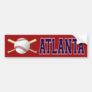 AUTOCOLLANT DE VOITURE ADHÉSIF POUR PARE-CHOCS DE BASE-BALL D'ATLANTA