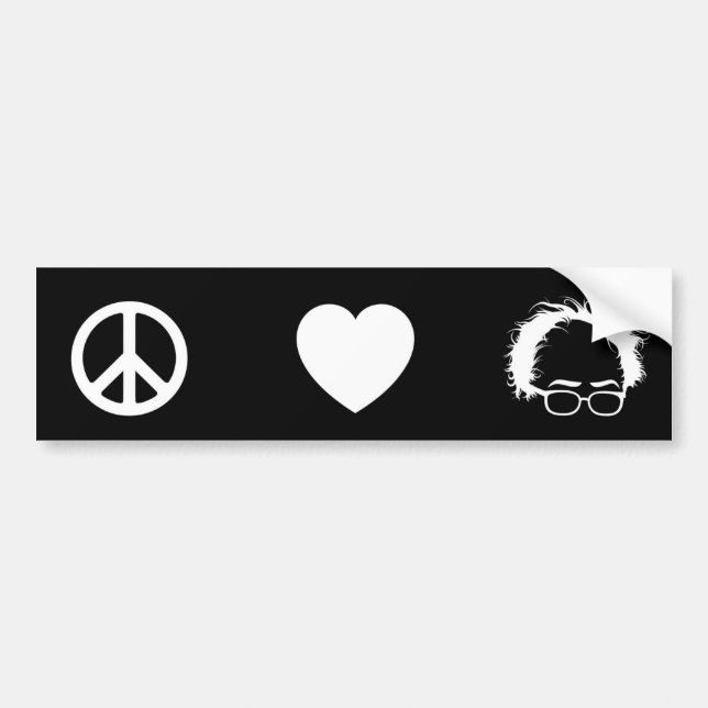 Autocollant De Voiture Adhésif pour pare-chocs de Bernie d'amour de paix (Devant)