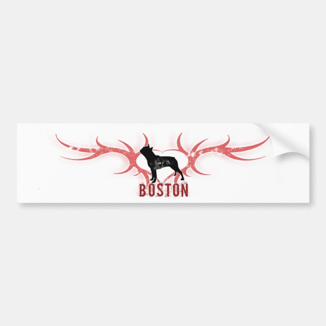 Autocollant De Voiture Adhésif pour pare-chocs de Boston Terrier (Devant)