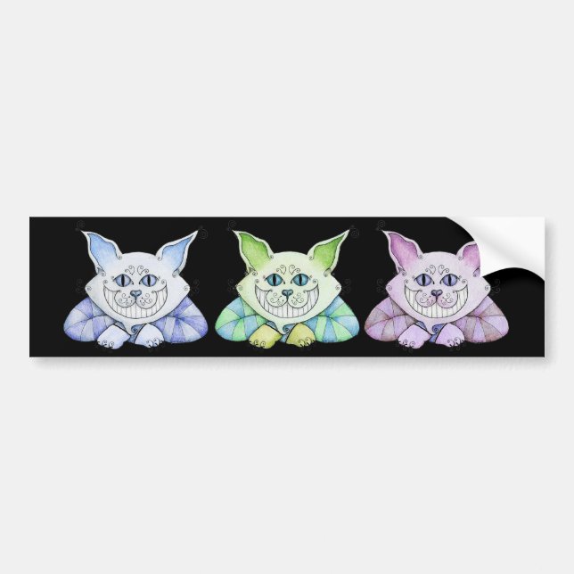 Autocollant De Voiture Adhésif pour pare-chocs de chat de Cheshire (Devant)