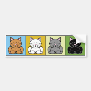 Autocollant De Voiture Adhésif pour pare-chocs de chat de zen