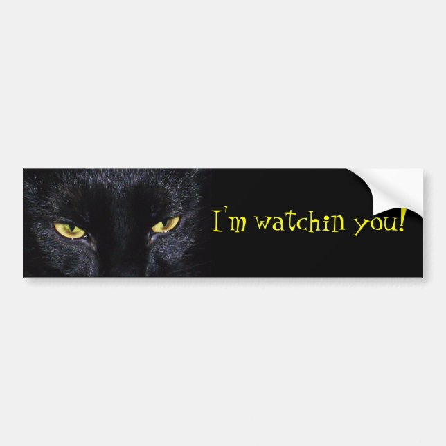 Autocollant De Voiture Adhésif pour pare-chocs de chat noir (Devant)