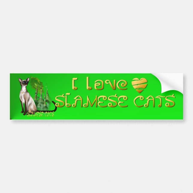 Autocollant De Voiture Adhésif pour pare-chocs de chat siamois (Devant)