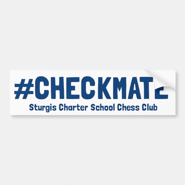 Autocollant De Voiture Adhésif pour pare-chocs de #Checkmate (Devant)