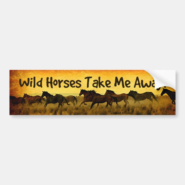 Autocollant De Voiture Adhésif pour pare-chocs de cheval sauvage (Devant)