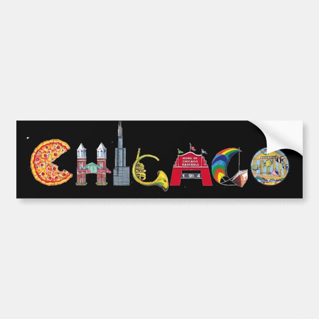 Autocollant De Voiture Adhésif pour pare-chocs de Chicago (Devant)