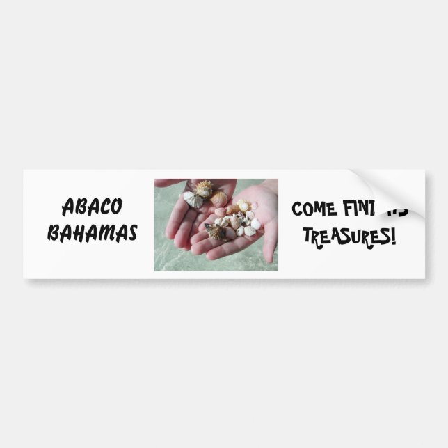 AUTOCOLLANT DE VOITURE ADHÉSIF POUR PARE-CHOCS DE COQUILLAGES DES BAHAMAS (Devant)
