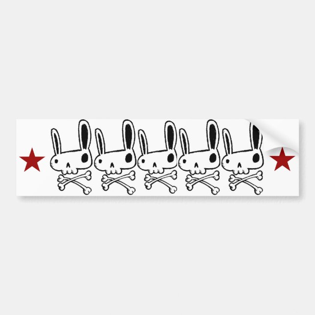 Autocollant De Voiture Adhésif pour pare-chocs "de crânes de lapin" (Devant)