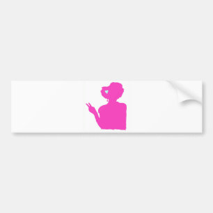 Autocollant De Voiture Adhésif pour pare-chocs de dame rose
