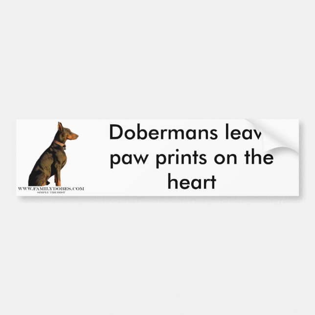 Autocollant De Voiture adhésif pour pare-chocs de dobermann (Devant)