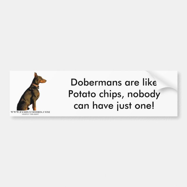 Autocollant De Voiture adhésif pour pare-chocs de dobermann (Devant)