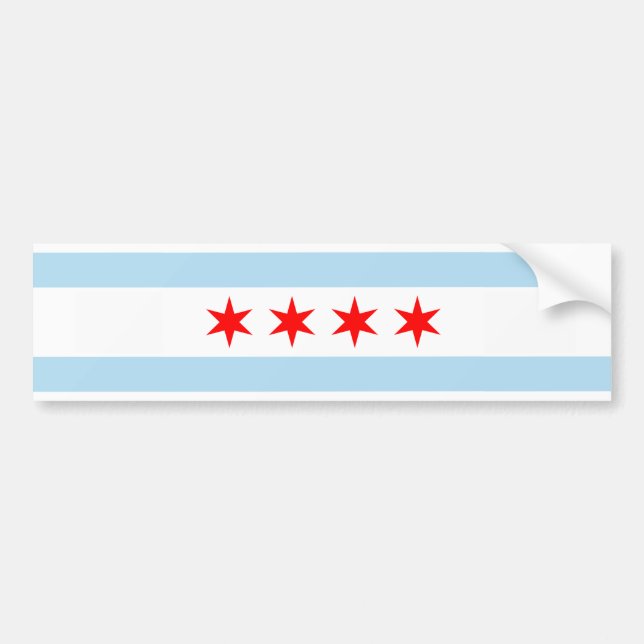 Autocollant De Voiture Adhésif pour pare-chocs de drapeau de Chicago (Devant)