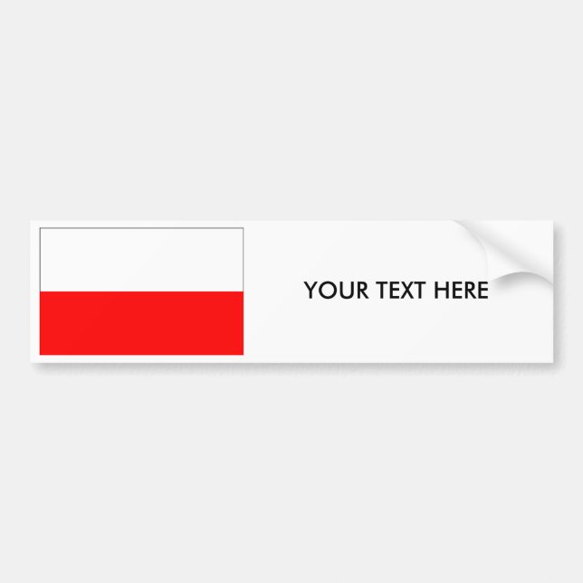 Autocollant De Voiture Adhésif pour pare-chocs de DRAPEAU de la Pologne (Devant)