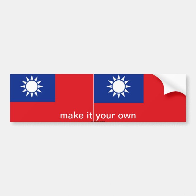 Autocollant De Voiture Adhésif pour pare-chocs de drapeau de Taïwan (Devant)