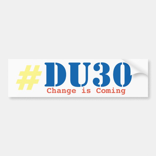 Autocollant De Voiture Adhésif pour pare-chocs de Duterte DU30 (Devant)