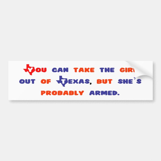 Autocollant De Voiture Adhésif pour pare-chocs de fille du Texas (Devant)