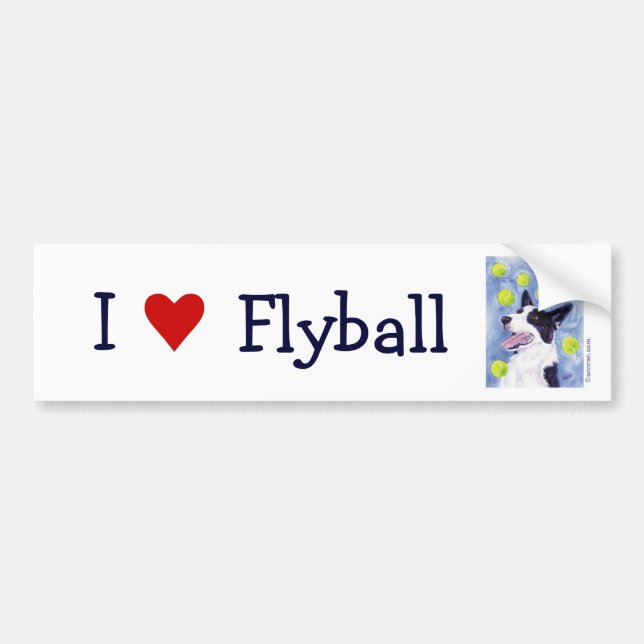 Autocollant De Voiture Adhésif pour pare-chocs de Flyball border collie (Devant)