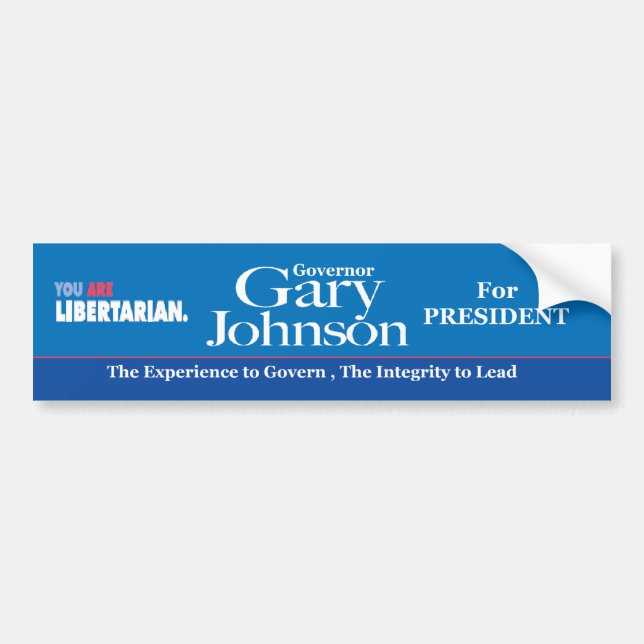 Autocollant De Voiture Adhésif pour pare-chocs de Gary Johnson (Devant)