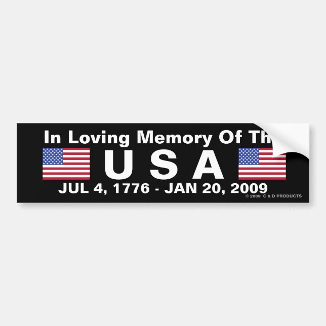 Autocollant De Voiture Adhésif pour pare-chocs de mémorial des Etats-Unis (Devant)
