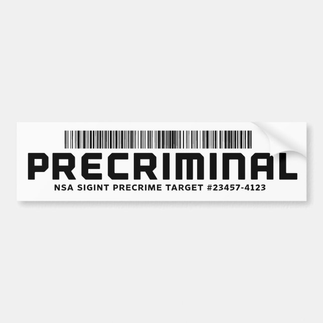 Autocollant De Voiture Adhésif pour pare-chocs de Precriminal (Devant)