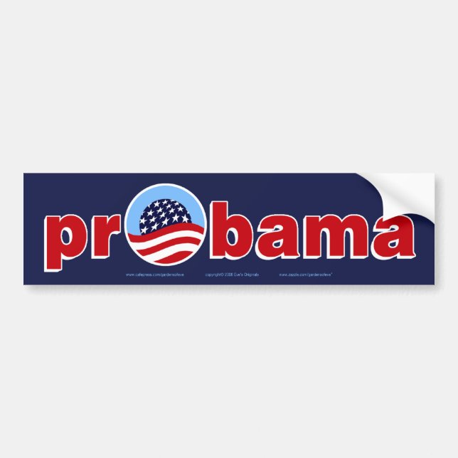 AUTOCOLLANT DE VOITURE ADHÉSIF POUR PARE-CHOCS DE PRO-OBAMA (Devant)