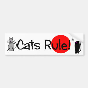 Autocollant De Voiture Adhésif pour pare-chocs "de règle de chats"