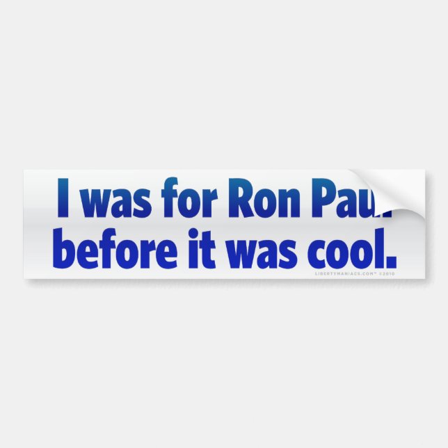 Autocollant De Voiture Adhésif pour pare-chocs de Ron Paul (Devant)
