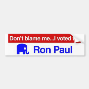 Autocollant De Voiture Adhésif pour pare-chocs de Ron Paul