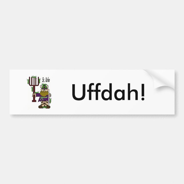 Autocollant De Voiture Adhésif pour pare-chocs de St Urho "Uffdah" (Devant)