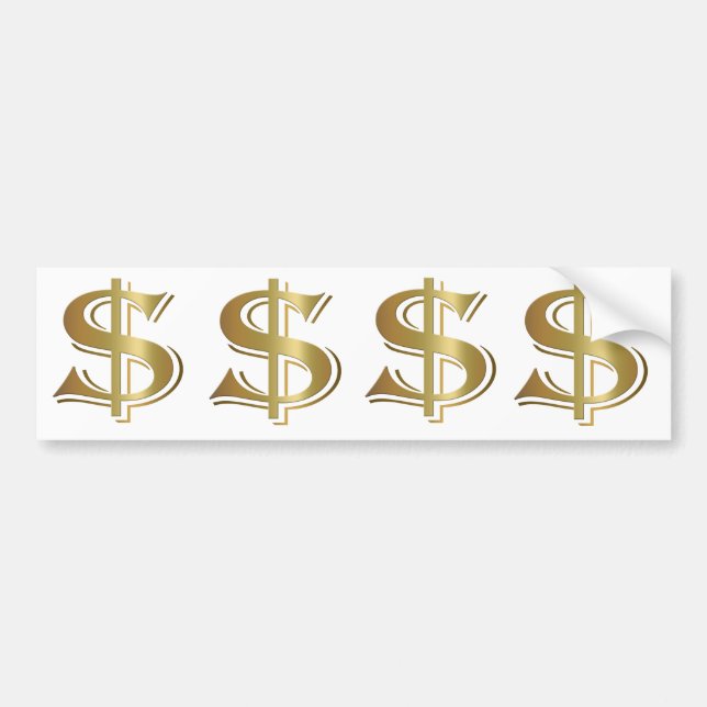 Autocollant De Voiture Adhésif pour pare-chocs de symbole dollar (Devant)