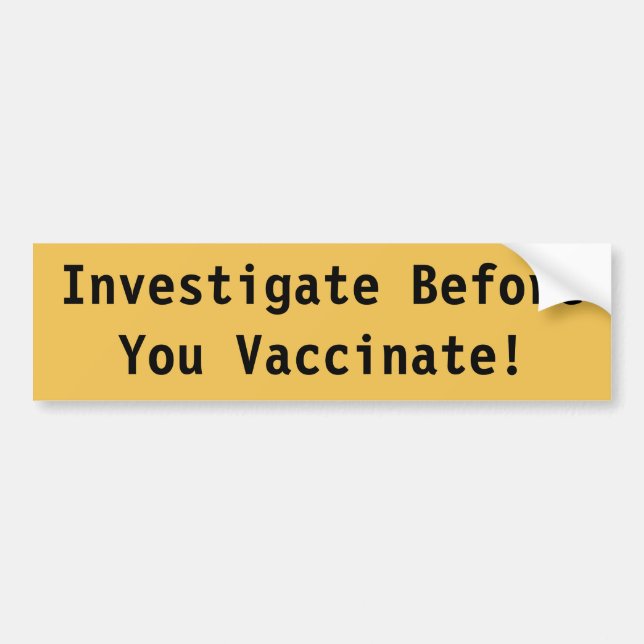 Autocollant De Voiture Adhésif pour pare-chocs de vaccination (Devant)