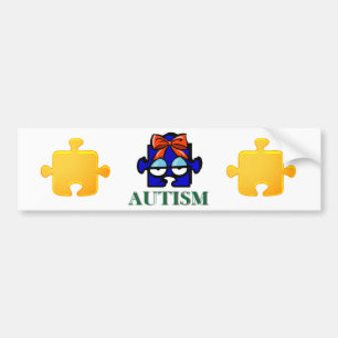 Autocollant De Voiture Adhésif pour pare-chocs de visage d'autisme
