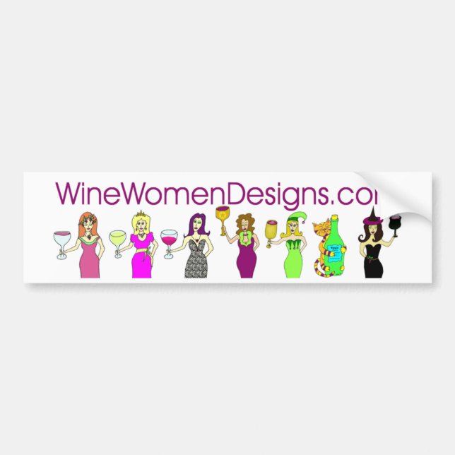 Autocollant De Voiture adhésif pour pare-chocs de WineWomenDesigns.com (Devant)