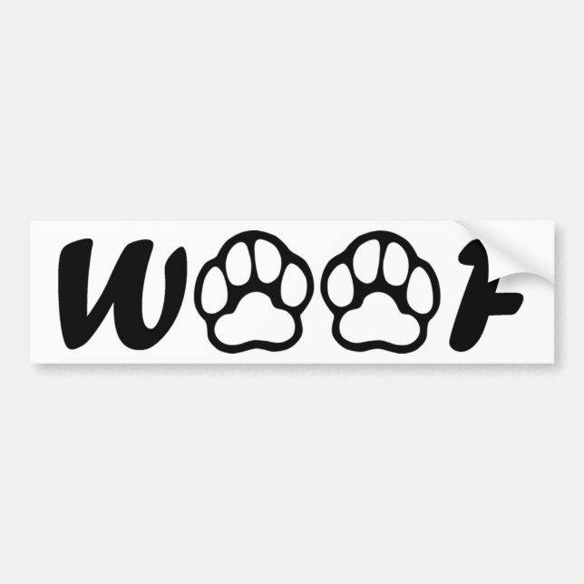 Autocollant De Voiture Adhésif pour pare-chocs de "Woof" (Devant)