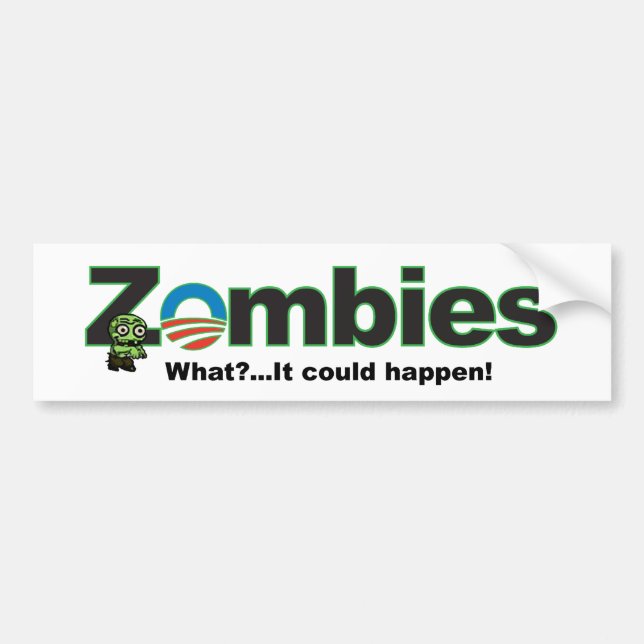 Autocollant De Voiture Adhésif pour pare-chocs de zombi d'Obama (Devant)