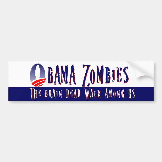 Autocollant De Voiture Adhésif pour pare-chocs de zombis d'Obama (Devant)