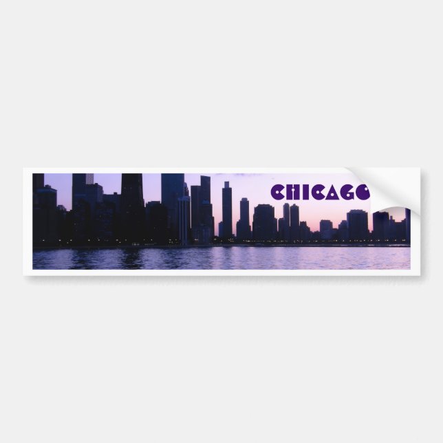 Autocollant De Voiture Adhésif pour pare-chocs d'horizon de Chicago (Devant)