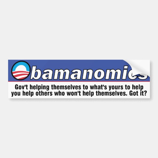 Autocollant De Voiture Adhésif pour pare-chocs d'Obamanomics (Devant)
