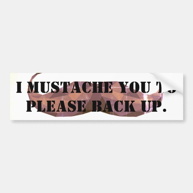 Autocollant De Voiture Adhésif pour pare-chocs drôle de moustache (Devant)