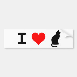 Autocollant De Voiture Adhésif pour pare-chocs du chat I <3