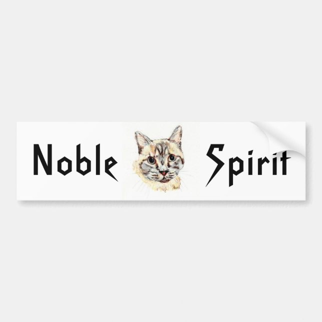 Autocollant De Voiture Adhésif pour pare-chocs : "Esprit noble", texte de (Devant)